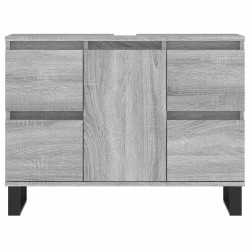 Armoire salle de bain sonoma gris 80x33x60 cm bois d'ingénierie 
