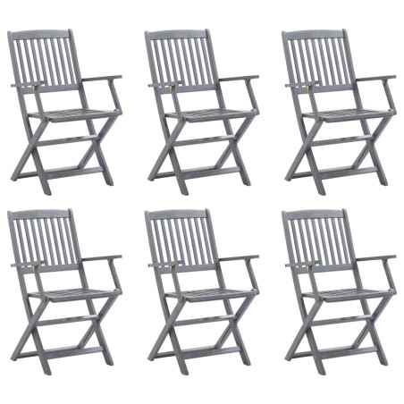 Chaises pliables d'extérieur lot de 6 Bois d'acacia solide 
