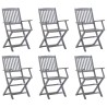Chaises pliables d'extérieur lot de 6 Bois d'acacia solide 