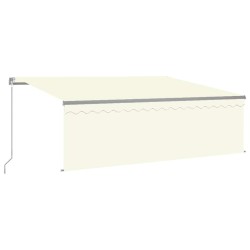 Auvent manuel rétractable avec store 4,5x3 m Crème 