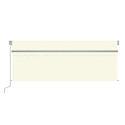 Auvent manuel rétractable avec store 4,5x3 m Crème 