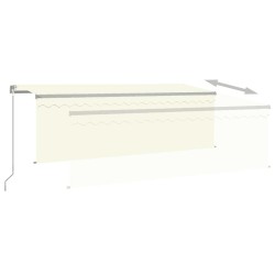 Auvent manuel rétractable avec store 4,5x3 m Crème 