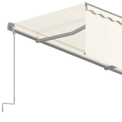 Auvent manuel rétractable avec store 4,5x3 m Crème 