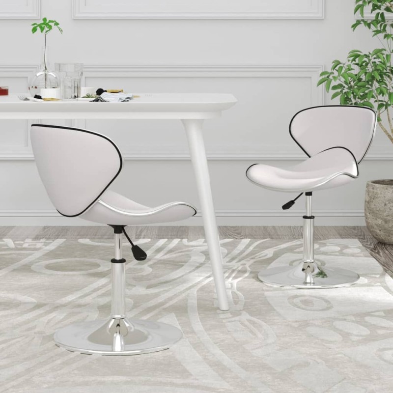 Chaises à manger lot de 2 blanc similicuir 