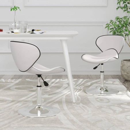 Chaises à manger lot de 2 blanc similicuir 
