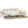 Lit de jour avec tiroirs sans matelas 90x200 cm bois massif 