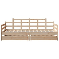 Lit de jour avec tiroirs sans matelas 90x200 cm bois massif 