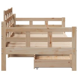 Lit de jour avec tiroirs sans matelas 90x200 cm bois massif 