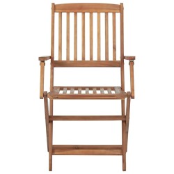Chaises pliables de jardin lot de 4 avec coussins Bois d'acacia 