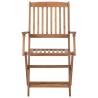 Chaises pliables de jardin lot de 4 avec coussins Bois d'acacia 