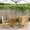 Chaises inclinables de jardin lot de 4 beige bois massif acacia 
