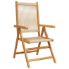 Chaises inclinables de jardin lot de 4 beige bois massif acacia 