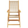 Chaises inclinables de jardin lot de 4 beige bois massif acacia 