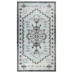 Tapis à tissage plat d'extérieur 115x170 cm Vert et gris 