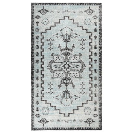 Tapis à tissage plat d'extérieur 115x170 cm Vert et gris 