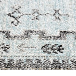 Tapis à tissage plat d'extérieur 115x170 cm Vert et gris 