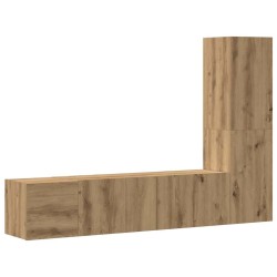 Meubles TV muraux 3 pcs chêne artisanal bois d'ingénierie 