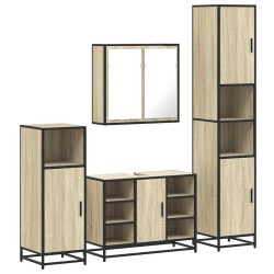 Ensemble de meubles de salle de bain 4 pcs chêne sonoma 