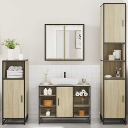 Ensemble de meubles de salle de bain 4 pcs chêne sonoma 