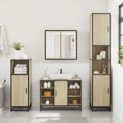 Ensemble de meubles de salle de bain 4 pcs chêne sonoma 