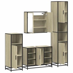 Ensemble de meubles de salle de bain 4 pcs chêne sonoma 