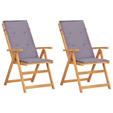 Chaises inclinables de jardin lot de 2 Bois solide d'acacia 