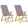 Chaises inclinables de jardin lot de 2 Bois solide d'acacia 