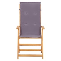 Chaises inclinables de jardin lot de 2 Bois solide d'acacia 