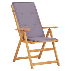 Chaises inclinables de jardin lot de 2 Bois solide d'acacia 