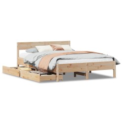 Cadre de lit sans matelas 120x190 cm bois de pin massif 
