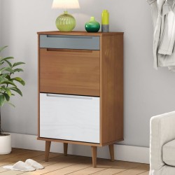 Armoire à chaussures MOLDE Marron 59,5x35x103 cm Bois de pin 