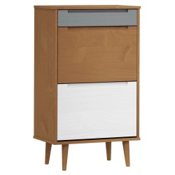 Armoire à chaussures MOLDE Marron 59,5x35x103 cm Bois de pin 
