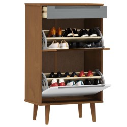 Armoire à chaussures MOLDE Marron 59,5x35x103 cm Bois de pin 