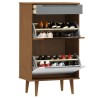 Armoire à chaussures MOLDE Marron 59,5x35x103 cm Bois de pin 