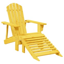 Chaise Adirondack avec pouf jaune bois massif de sapin 