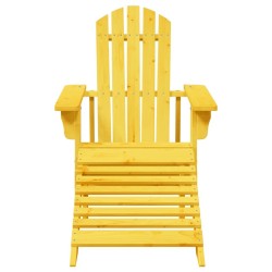 Chaise Adirondack avec pouf jaune bois massif de sapin 
