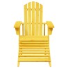 Chaise Adirondack avec pouf jaune bois massif de sapin 