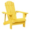 Chaise Adirondack avec pouf jaune bois massif de sapin 