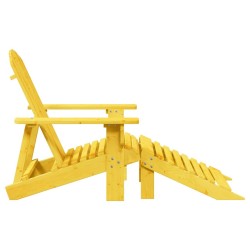 Chaise Adirondack avec pouf jaune bois massif de sapin 