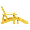 Chaise Adirondack avec pouf jaune bois massif de sapin 