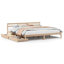 Cadre de lit sans matelas 200x200 cm bois massif de pin 