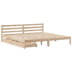 Cadre de lit sans matelas 200x200 cm bois massif de pin 