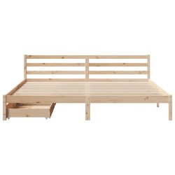 Cadre de lit sans matelas 200x200 cm bois massif de pin 