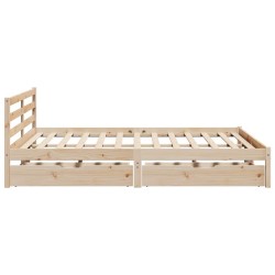 Cadre de lit sans matelas 200x200 cm bois massif de pin 