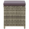 Tabourets de jardin lot de 4 avec coussins Résine tressée Gris 