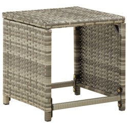 Tabourets de jardin lot de 4 avec coussins Résine tressée Gris 