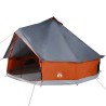 Tente familiale tipi 10 personnes gris et orange imperméable 