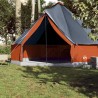 Tente familiale tipi 10 personnes gris et orange imperméable 