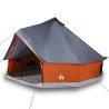 Tente familiale tipi 10 personnes gris et orange imperméable 
