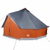 Tente familiale tipi 10 personnes gris et orange imperméable 
